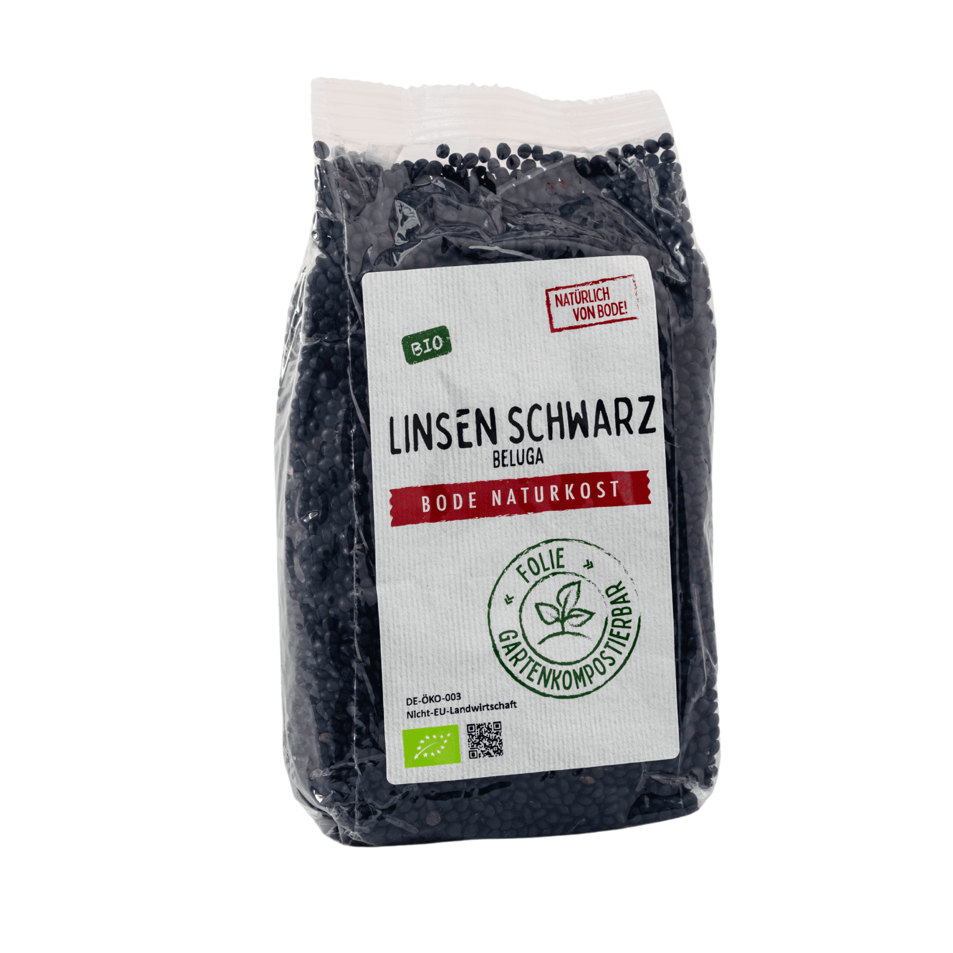 Lentilles Beluga noires biologiques, sachet compostable 6x500g