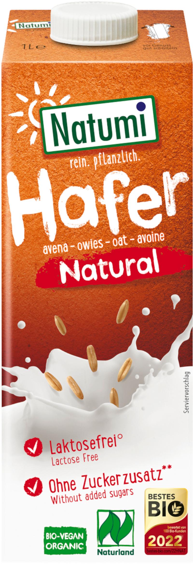 Boisson à l'avoine nature biologique non sucrée Natumi 8x1l