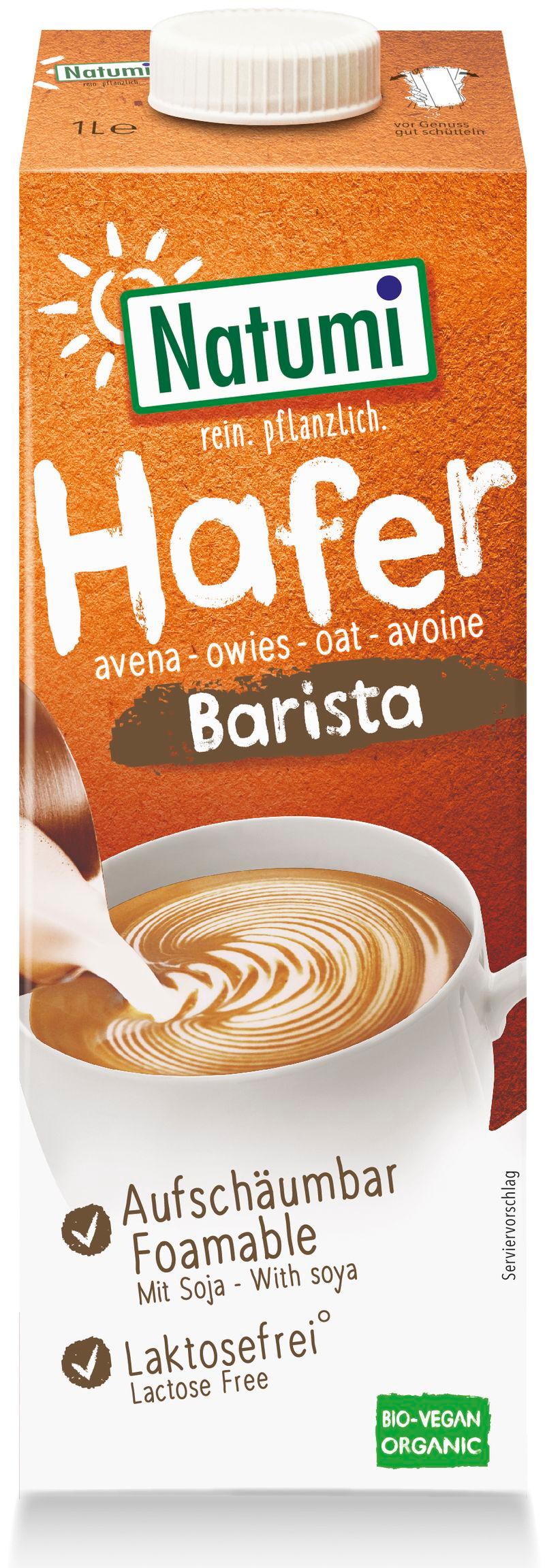 Boisson à base d'avoine Barista sans sucre ajouté bio Natumi 8x1l