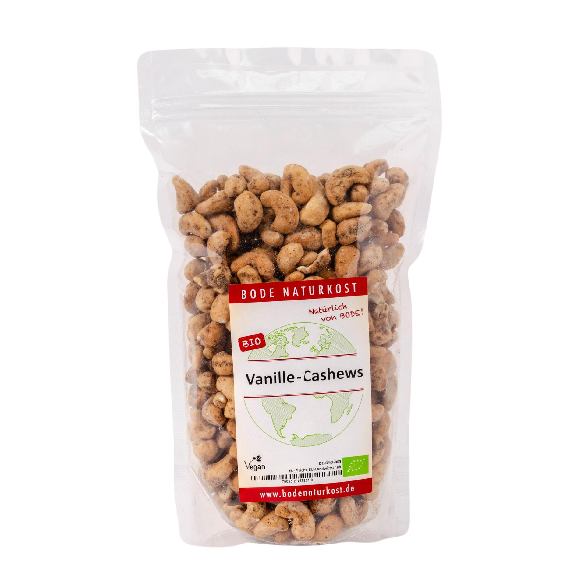 Cajou à la vanille - Noix de cajou rôties légèrement sucrées à la vanille bio 500g