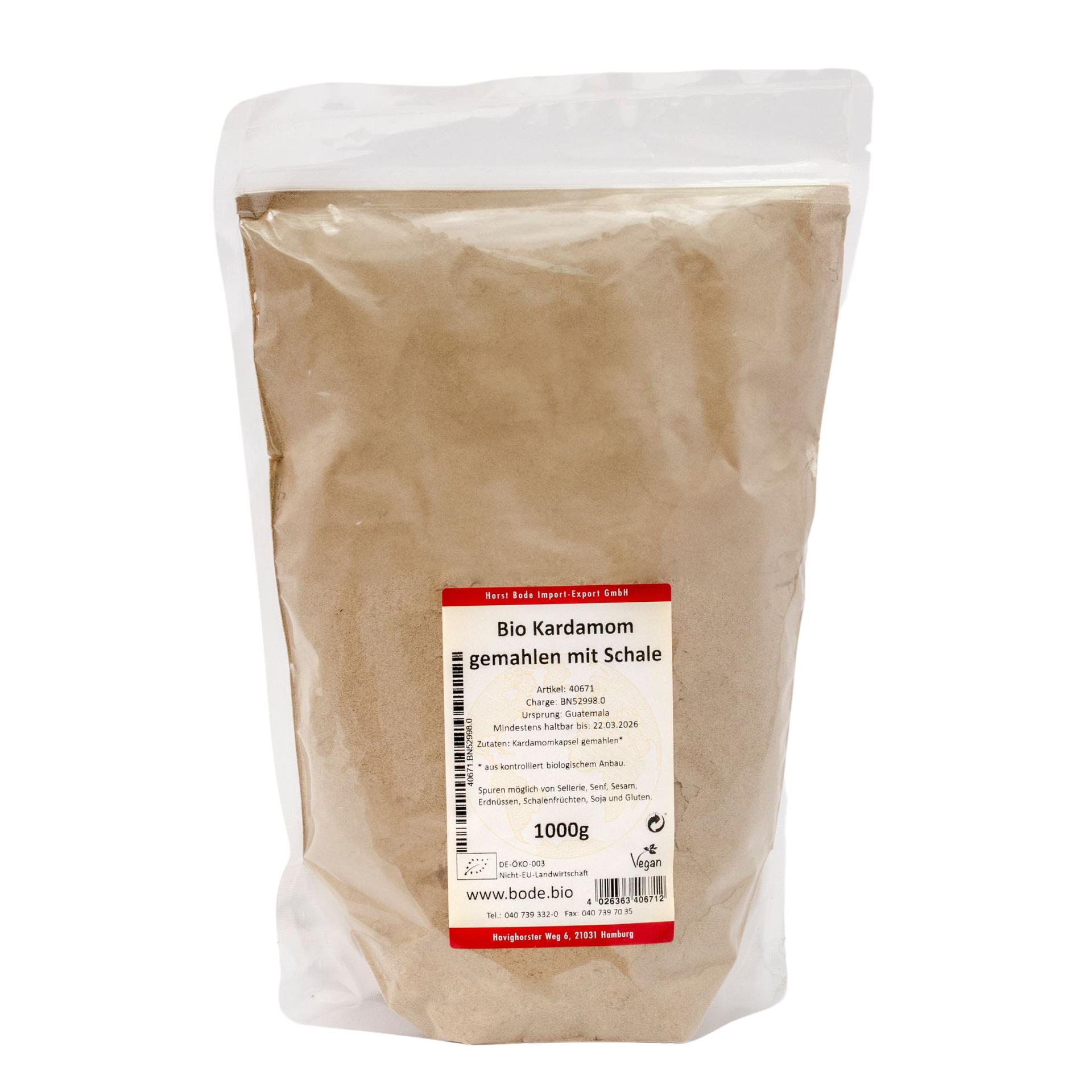 Cardamome moulue avec écorce biologique 1kg