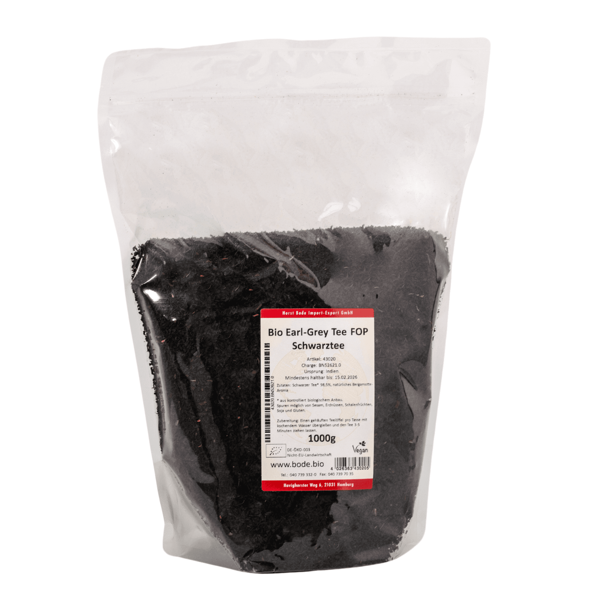 Thé noir Earl Grey Biologique 1kg