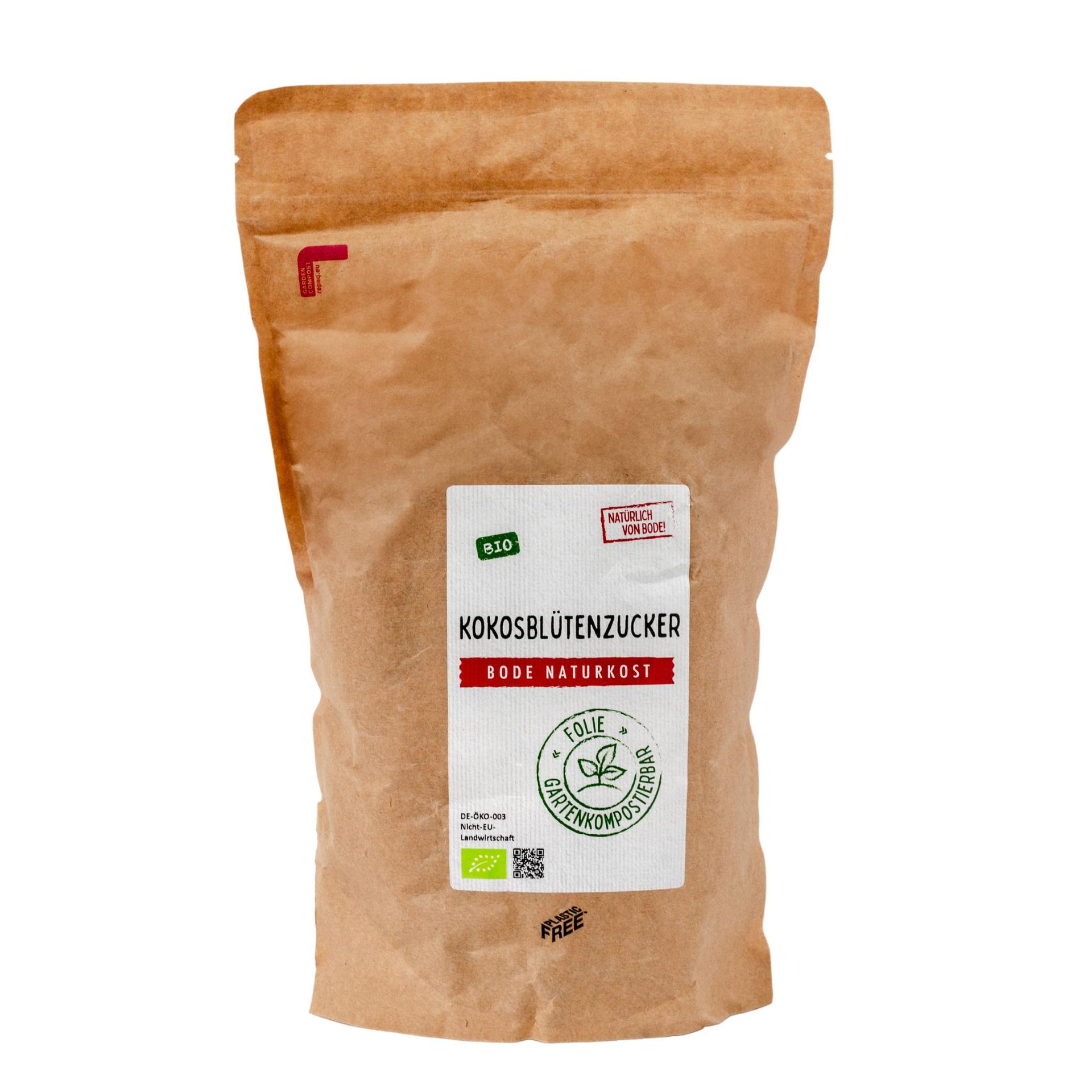 Sucre de fleur de coco biologique en sachet compostable de 800g