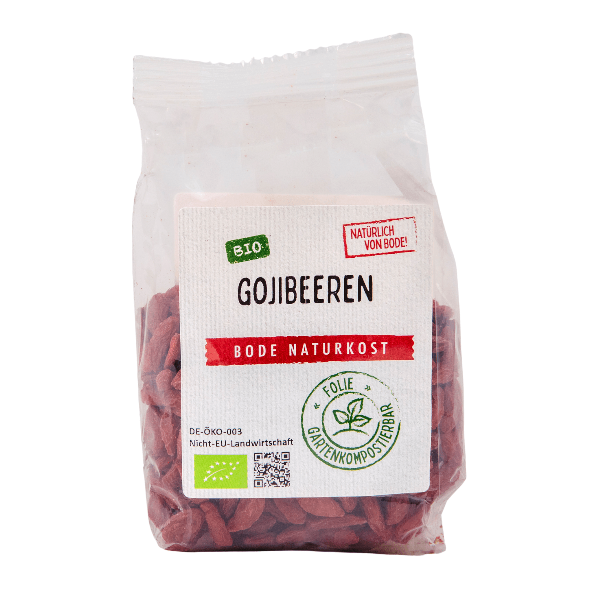 Baies de goji séchées bio, sachet compostable 6x100g
