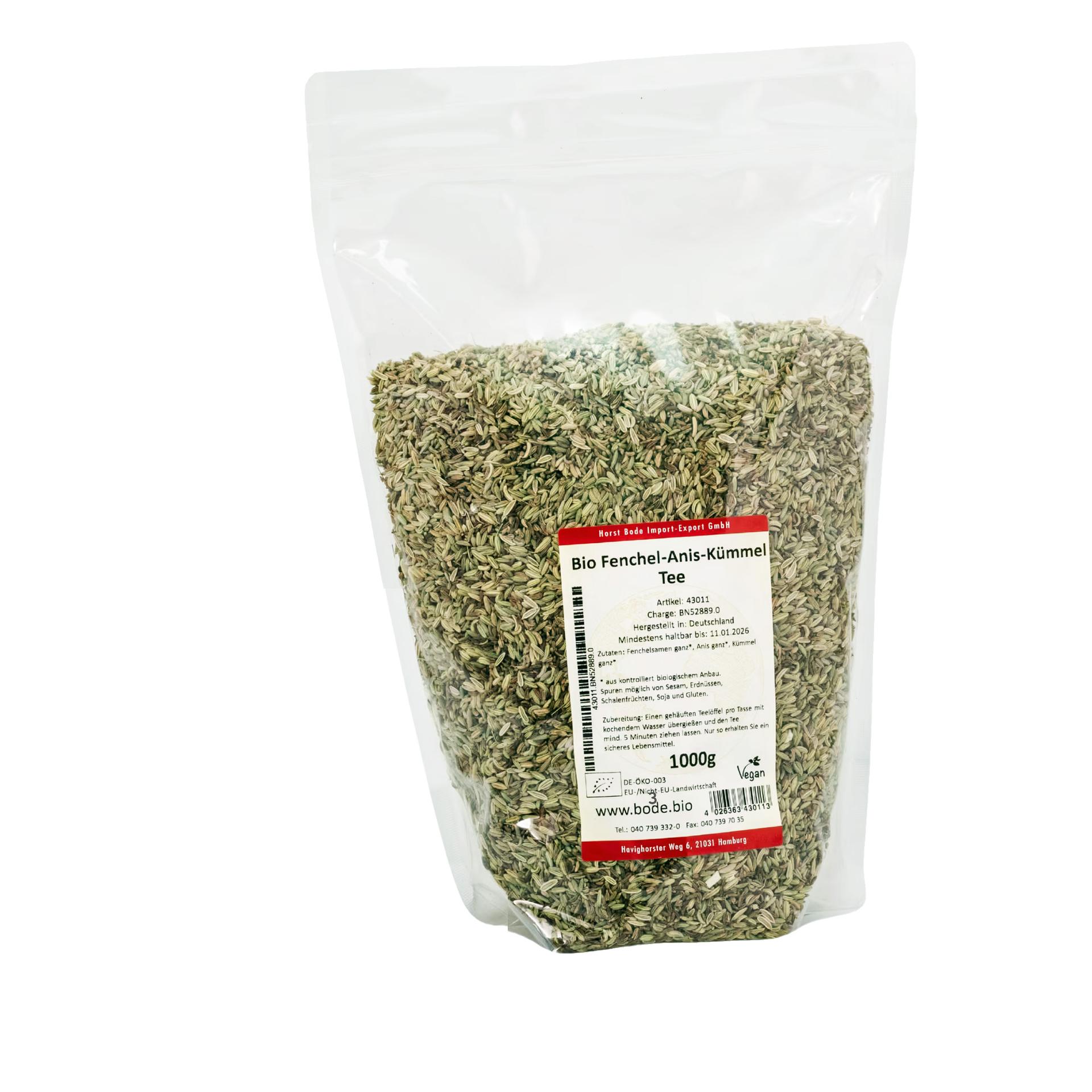 Thé au fenouil, à l'anis et au carvi bio 1kg
