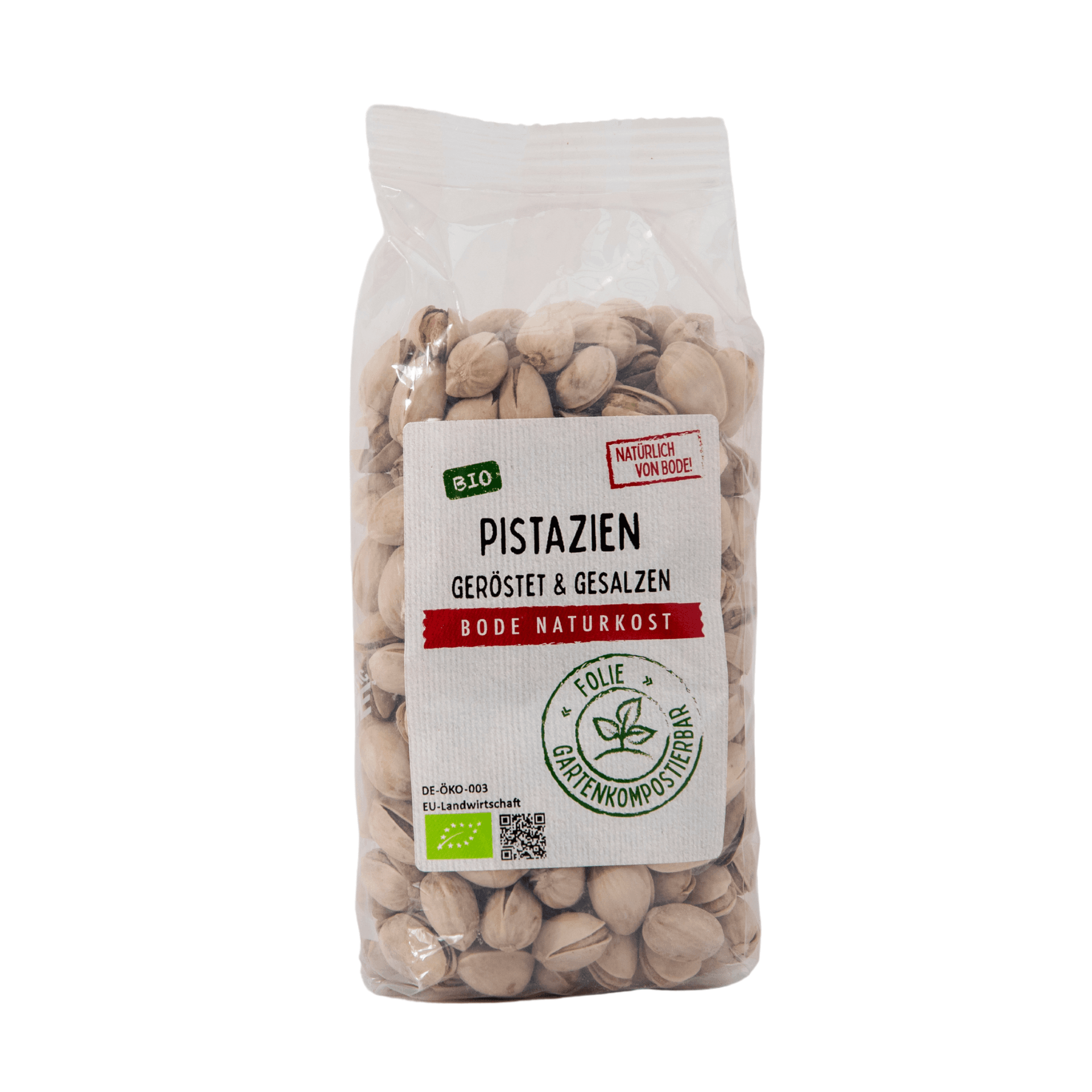 Pistaches grillées salées en coque bio, sachet compostable 6x250g
