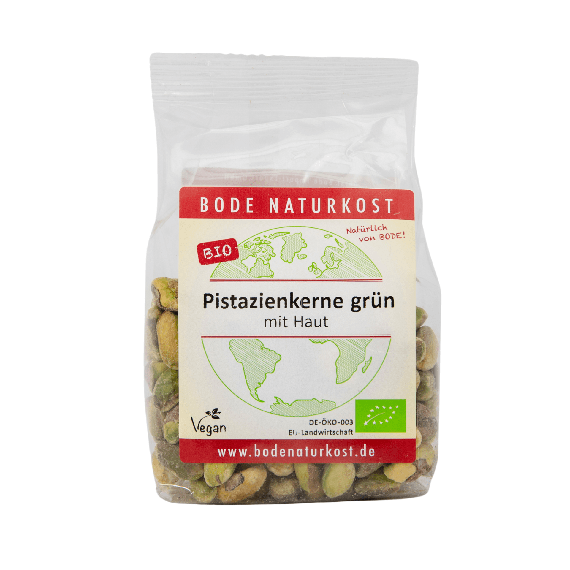 Noix de pistache vertes avec leur peau bio 6x100g