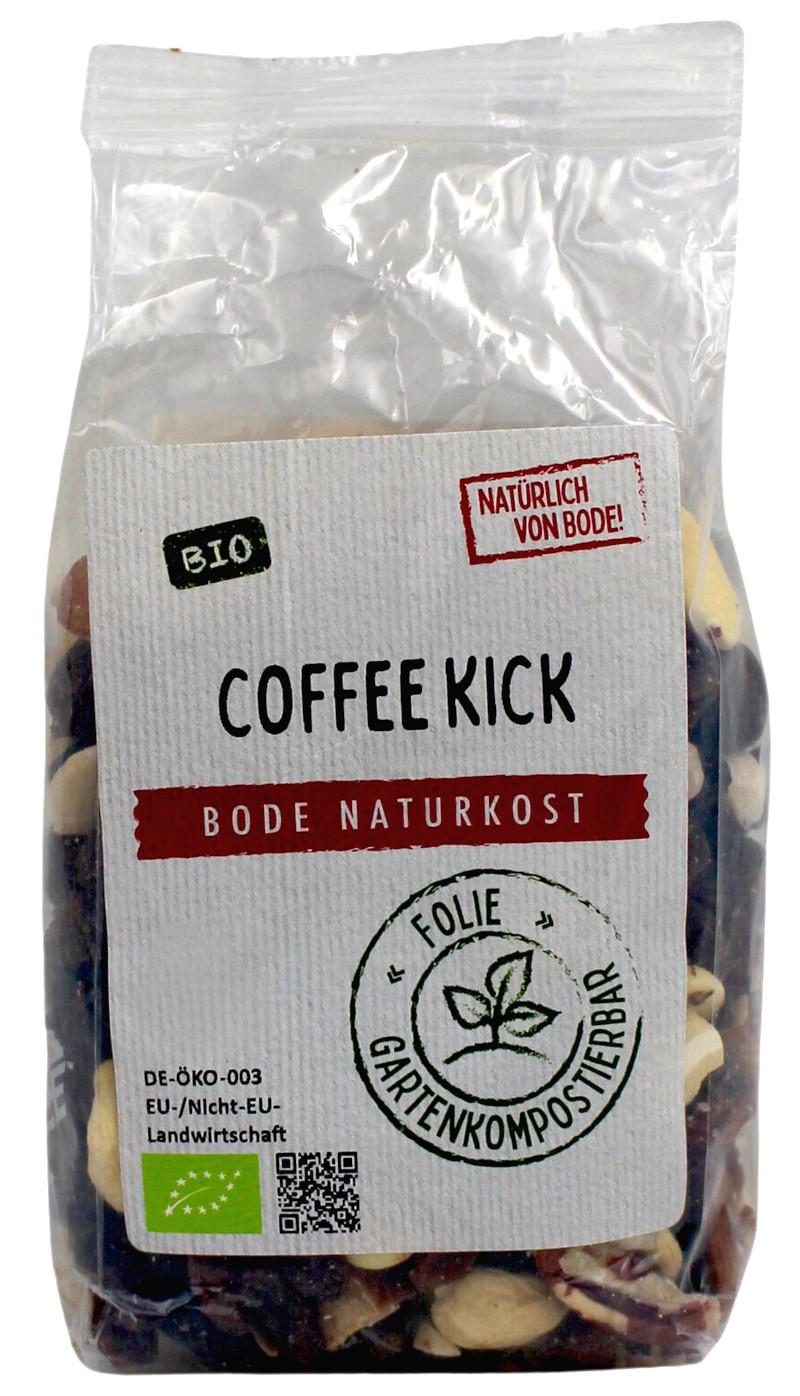 Coffee Kick Biologique (Mélange de fruits à coque et de café Espresso) en sachet compostable dans le jardin 6x200g