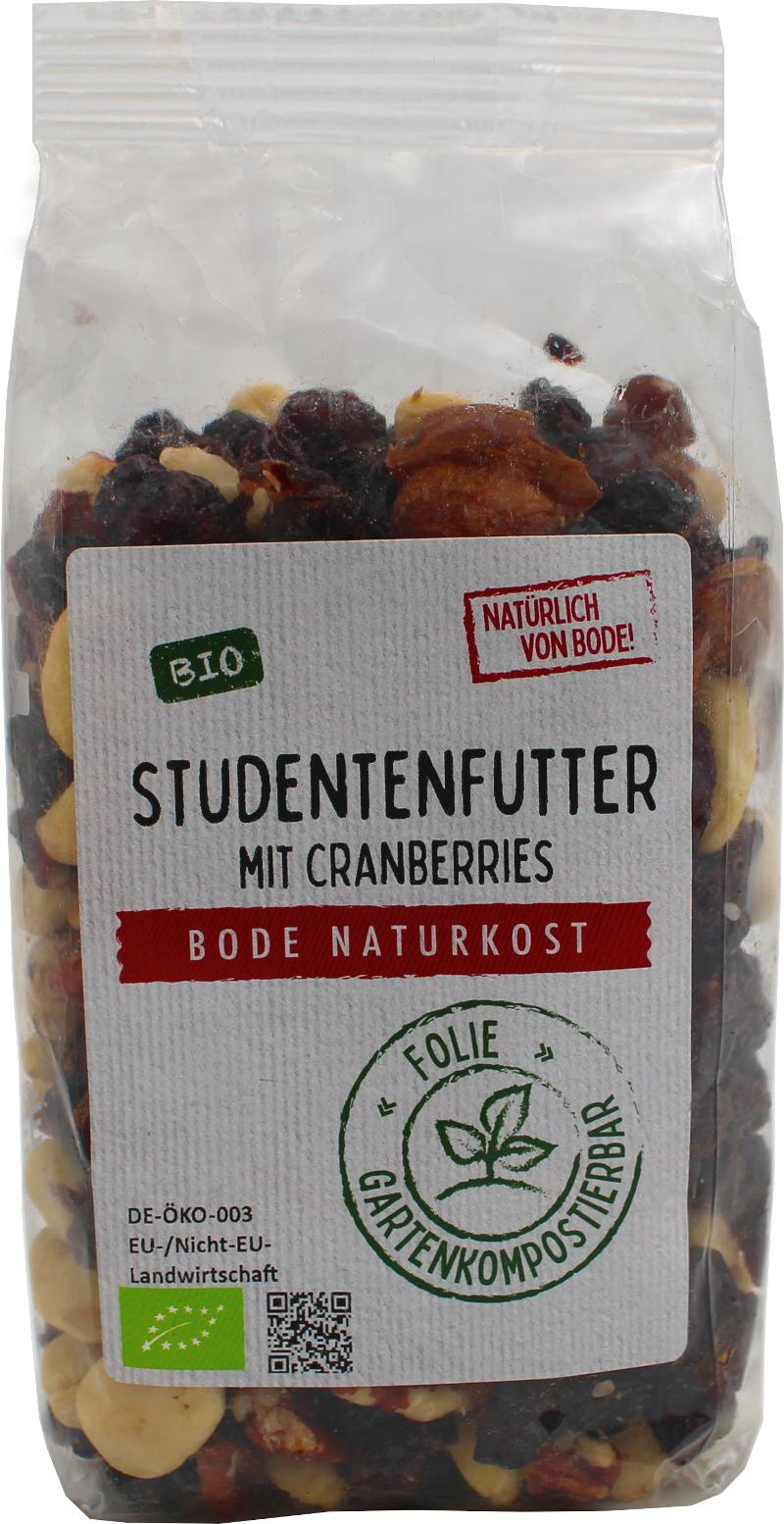 Mélange pour étudiants aux canneberges biologiques et aux noix de pécan, récipient compostable dans le jardin 6x250g