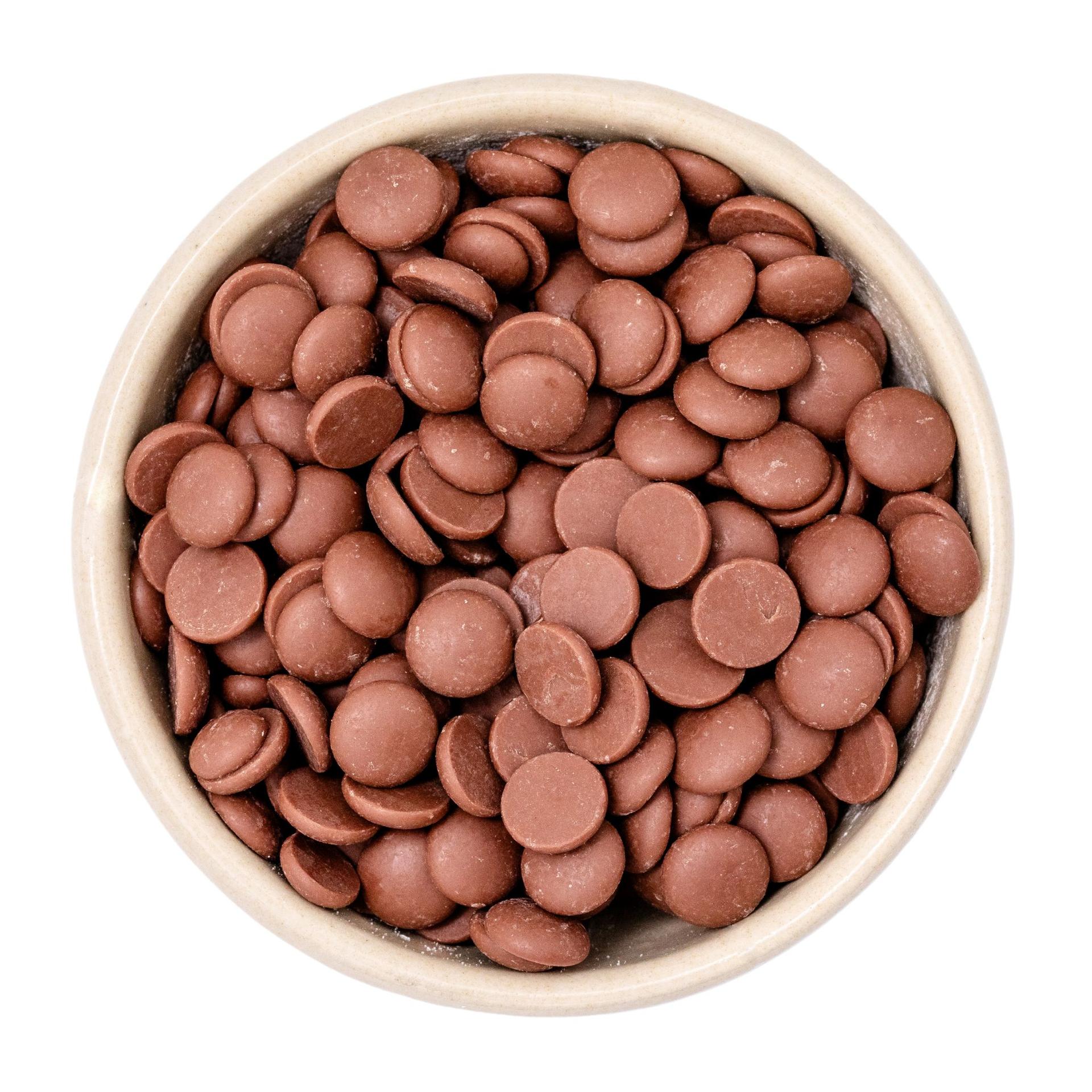Callets environ 10 mm Couverture au lait biologique min. 35% de cacao 20kg