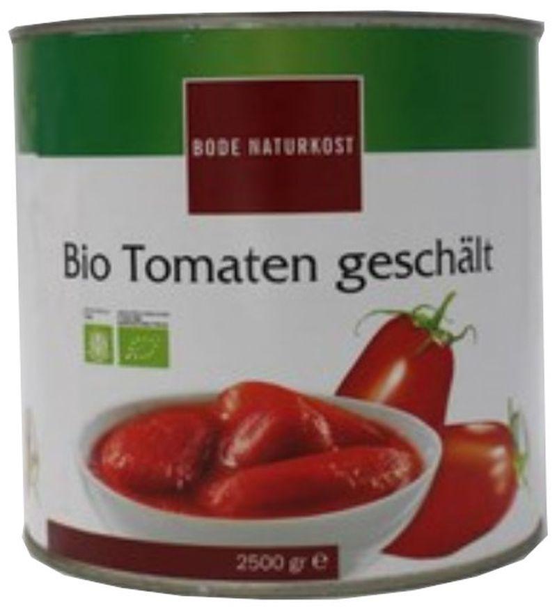 Tomates pelées bio en conserve, poids net 2,5kg, poids égoutté 1,5kg