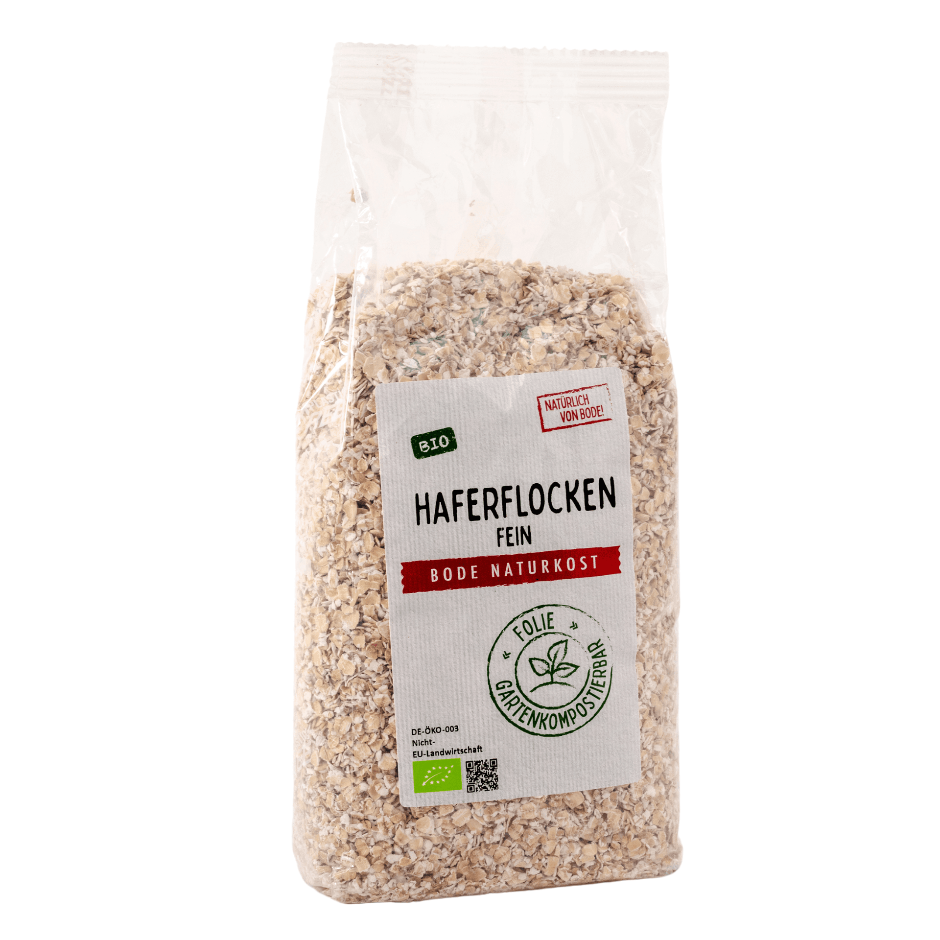 Flocons d'avoine fins bio, sachet compostable 6x500g
