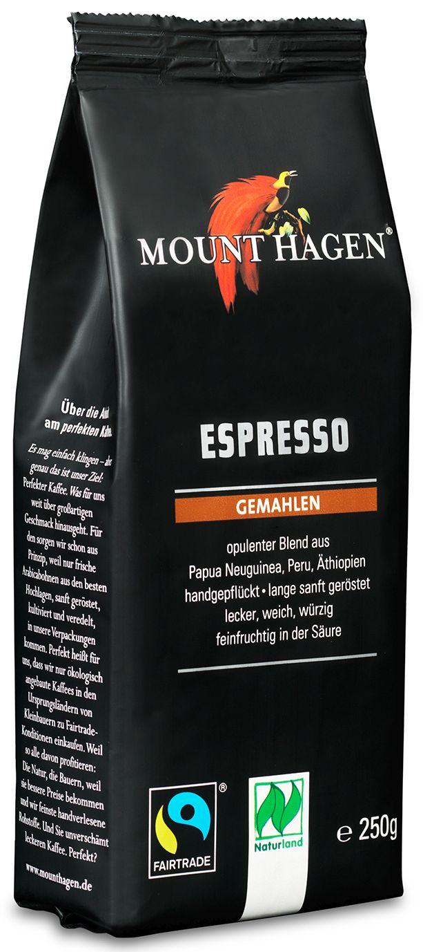 Espresso moulu biologique Naturland Fairtrade Mount Hagen 6x250g Softpack