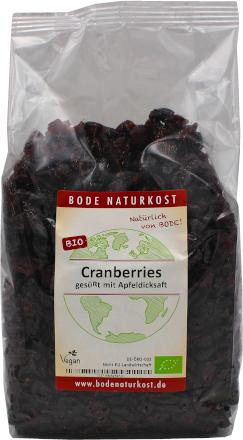 Cranberries sucrées au jus de pomme concentré bio 1kg