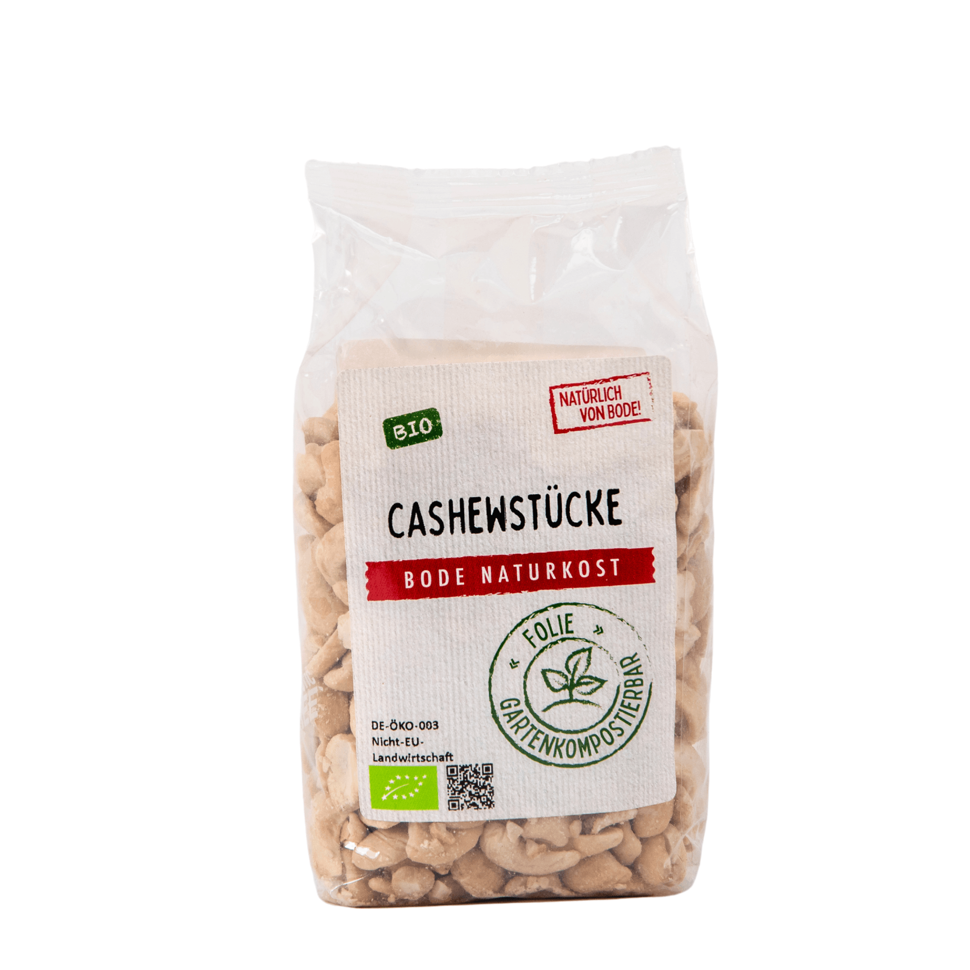 Morceaux de noix de cajou bio, sachet compostable 6x200g