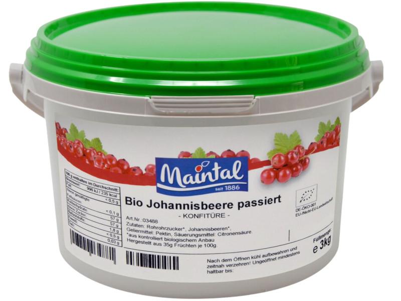 Confiture de groseilles rouges biologiques Maintal 3kg avec sucre de betterave bio allemand