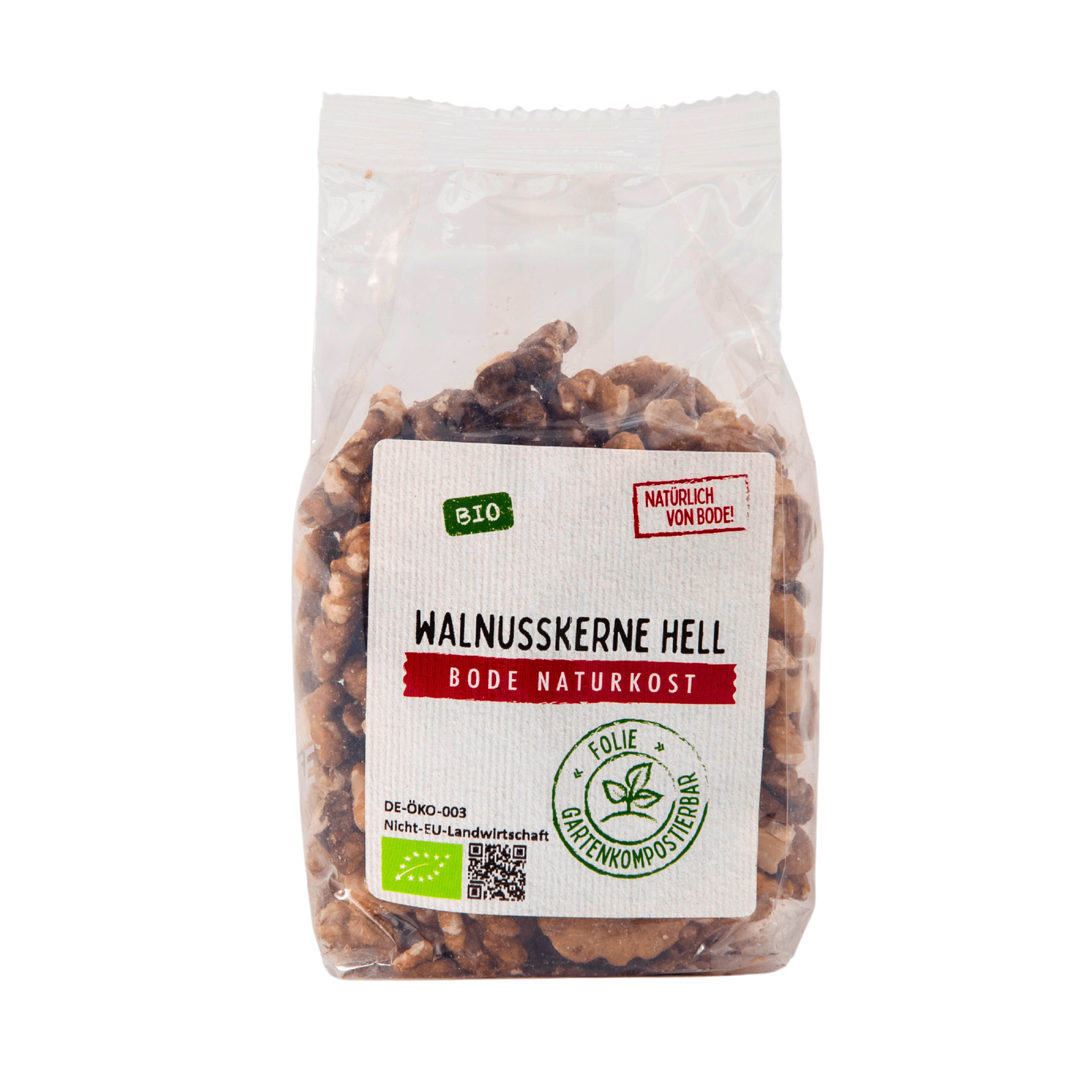 Cerneaux de noix clairs biologiques, sac compostable 6x125g