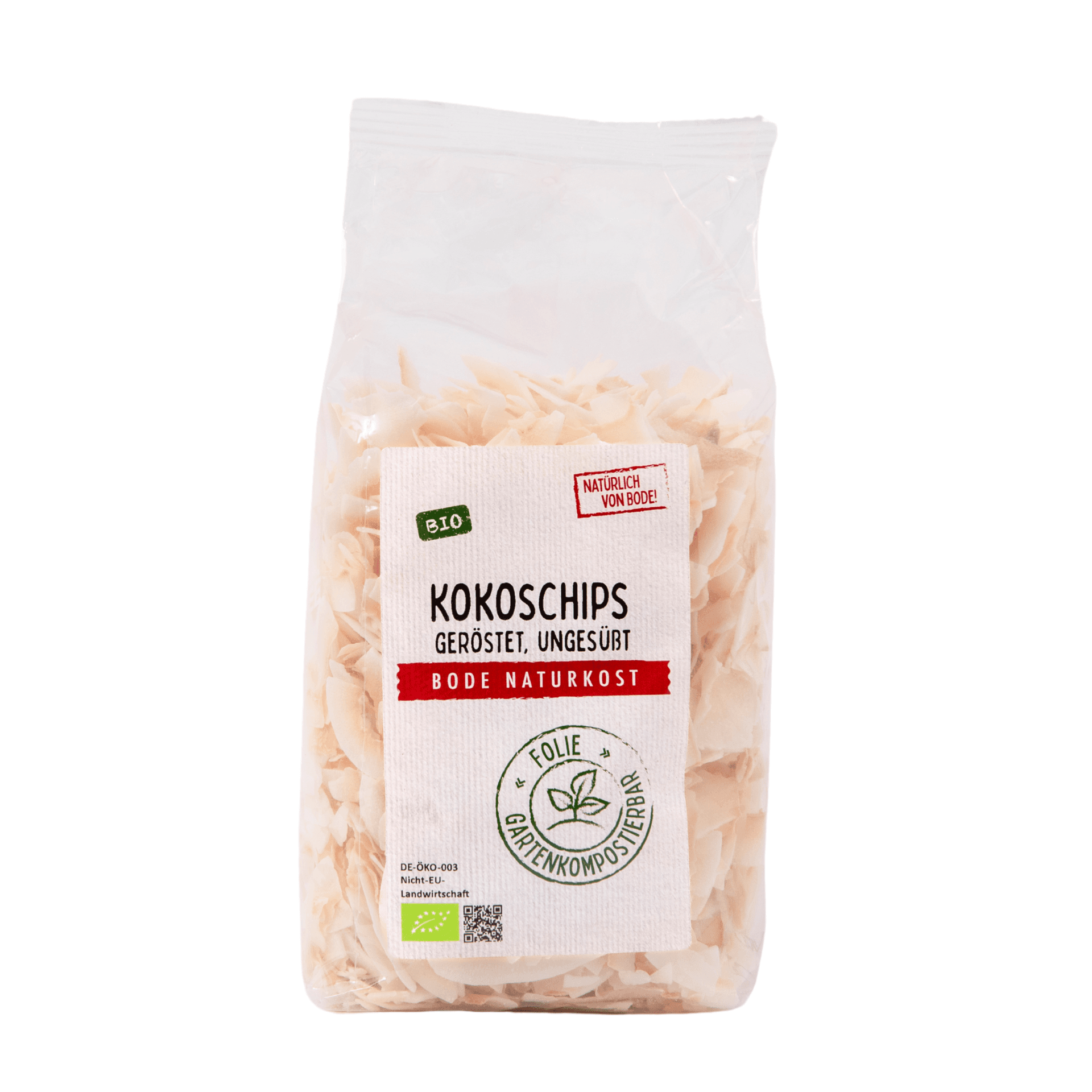 Copes de noix de coco rôties non sucrées bio, sachet compostable 6x250g
