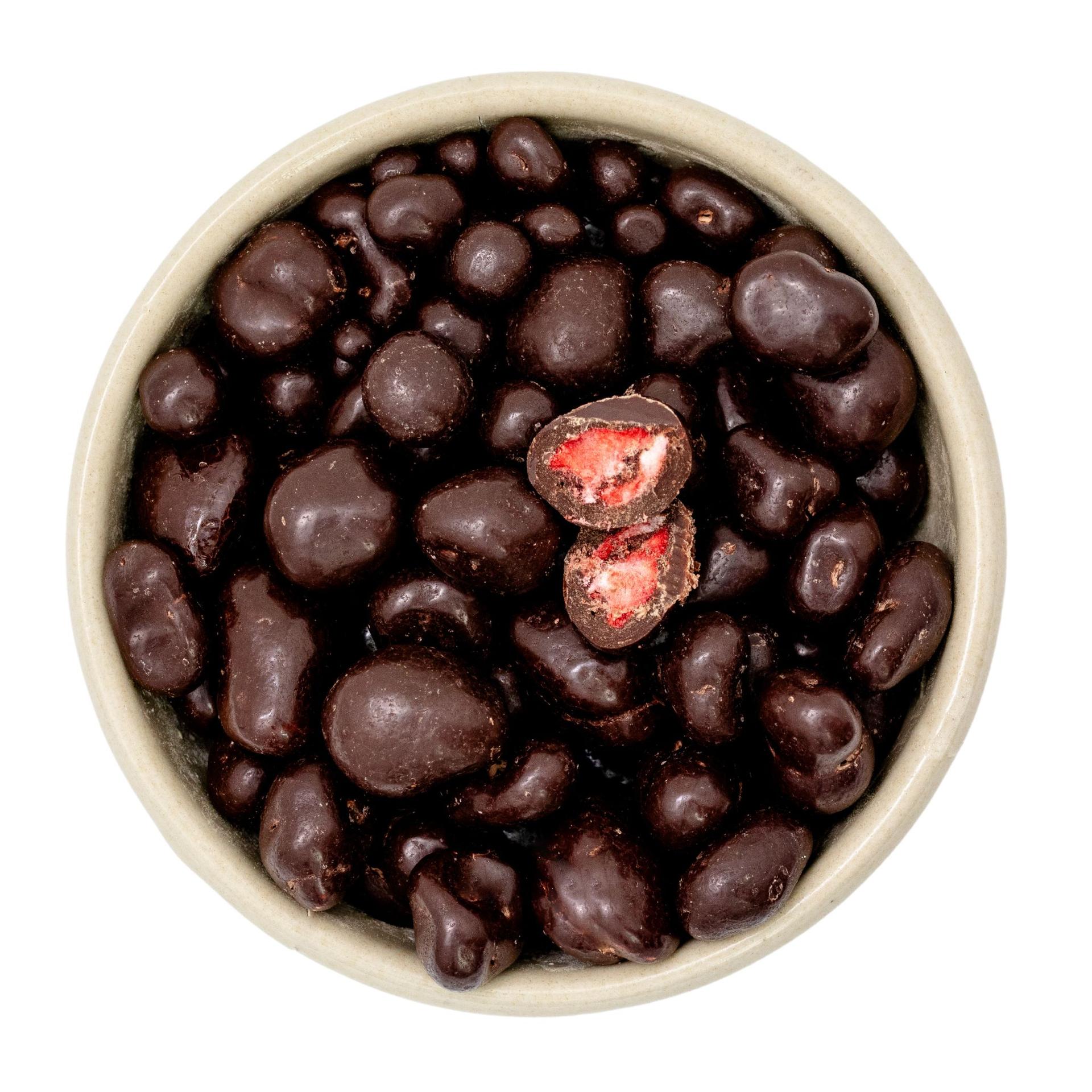Fraises en chocolat noir Biologique et Fairtrade 2x2,5kg