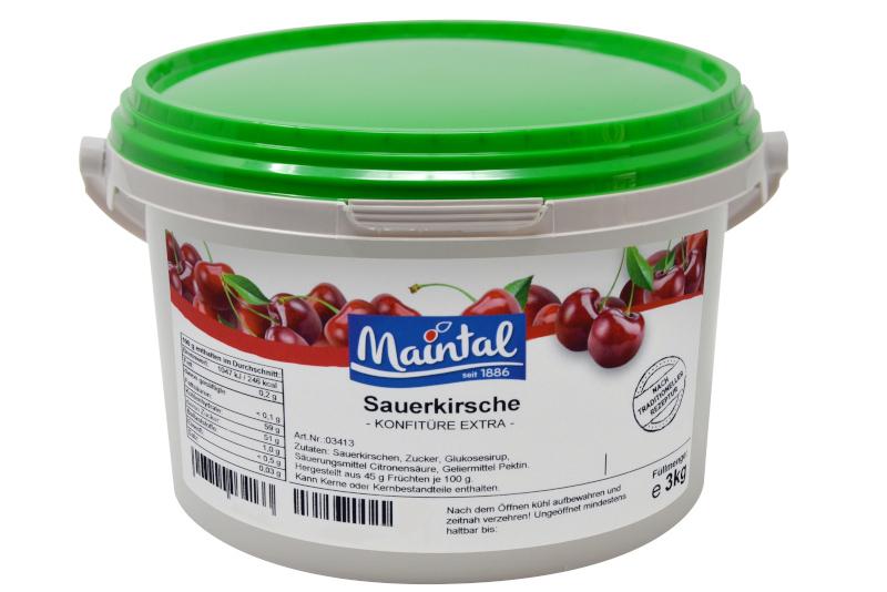 Confiture de Cerises Aigres Bio Maintal 3kg avec sucre Bio allemand