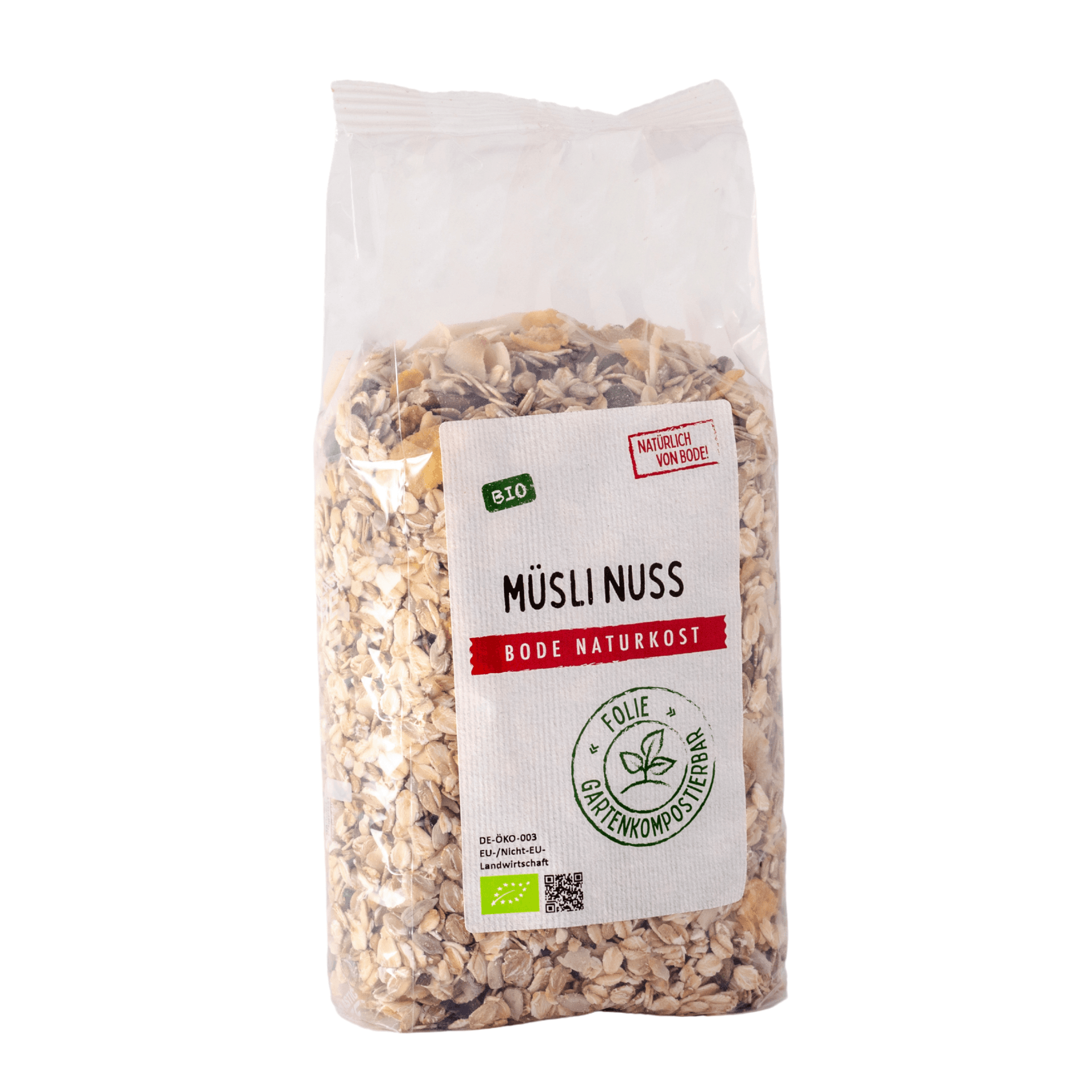 Muesli aux noix bio, sachet compostable 6x500g