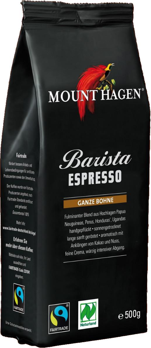 Grains de café Espresso Barista bio Naturland Fairtrade Mount Hagen 6x500g