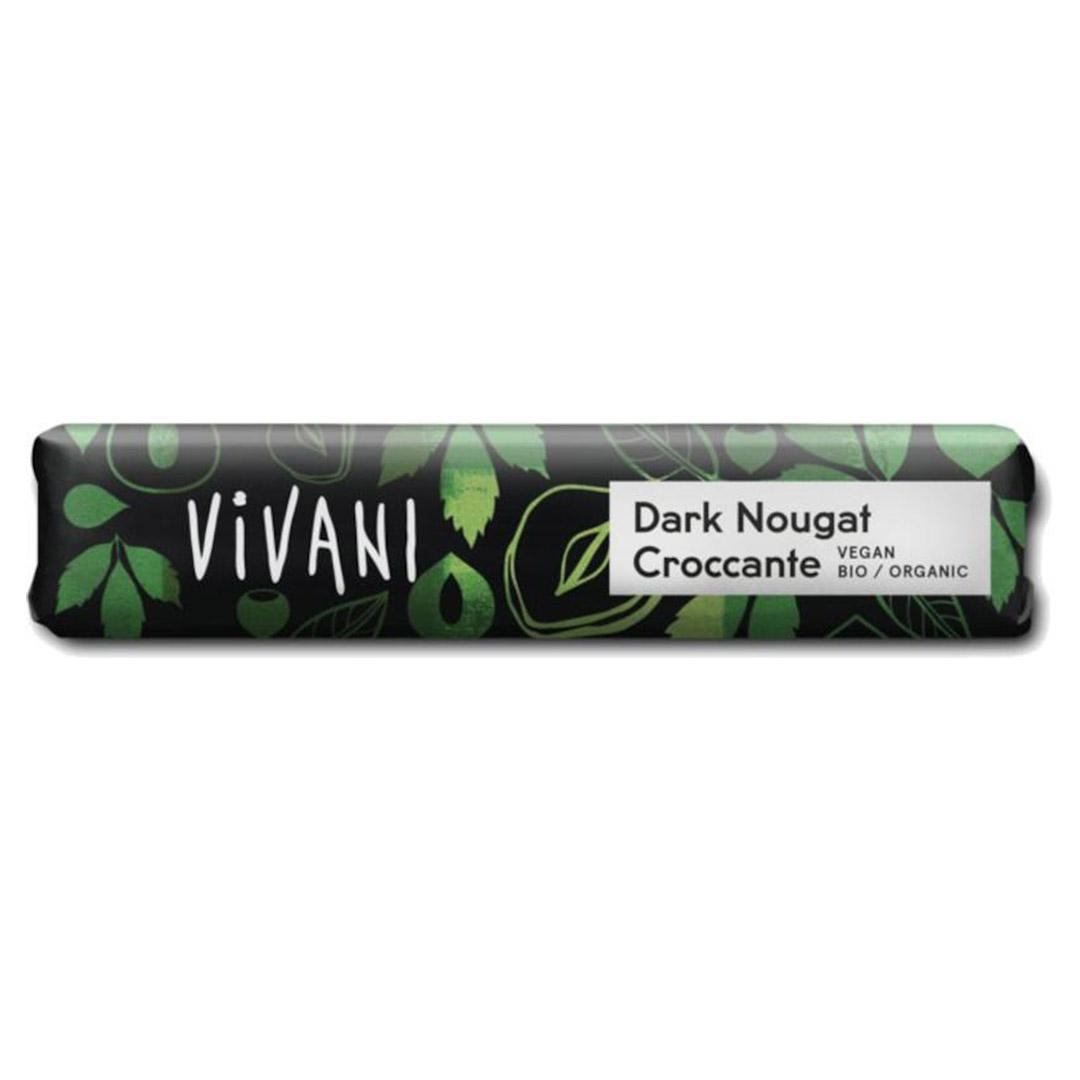 Barre de chocolat Dark Nougat Croccante bio Vivani 18x35g