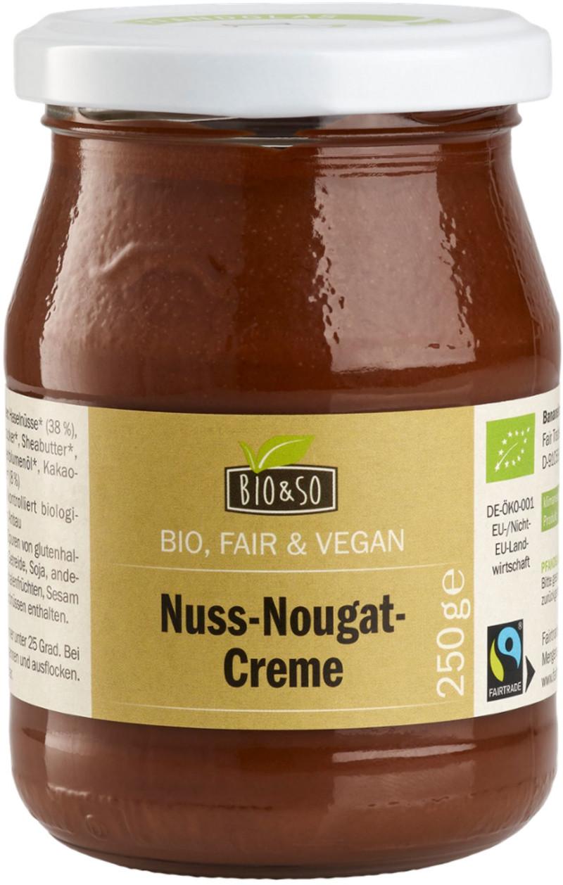 Crème de noisette et de nougat biologique Bio&So 6x250g